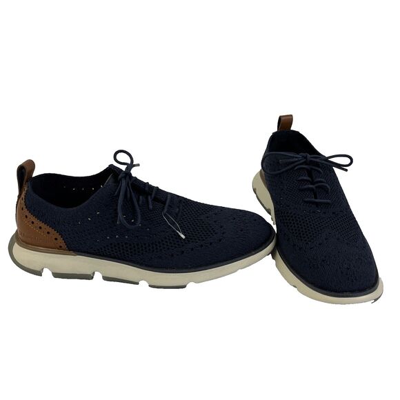 Cole Haan 4.ZEROGRAND Stitchlite Wingtip Oxford Men’s 7.5M Navy C36418 NWOB - Picture 1 of 6